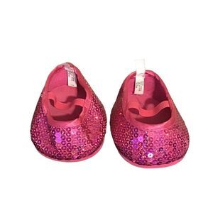 Build A Bear Pink Sparkly Sequin Shoes‎